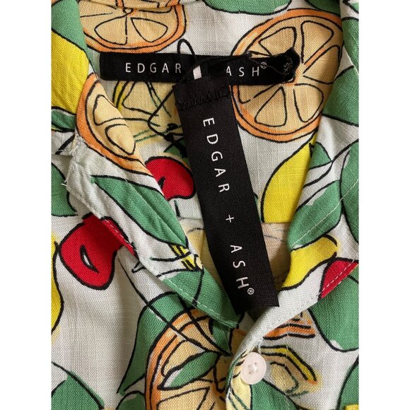 Edgar & Ash Mens Size XS Multicolor Fruit Theme Button Up Short Sleeve Shirt - Picture 7 of 9